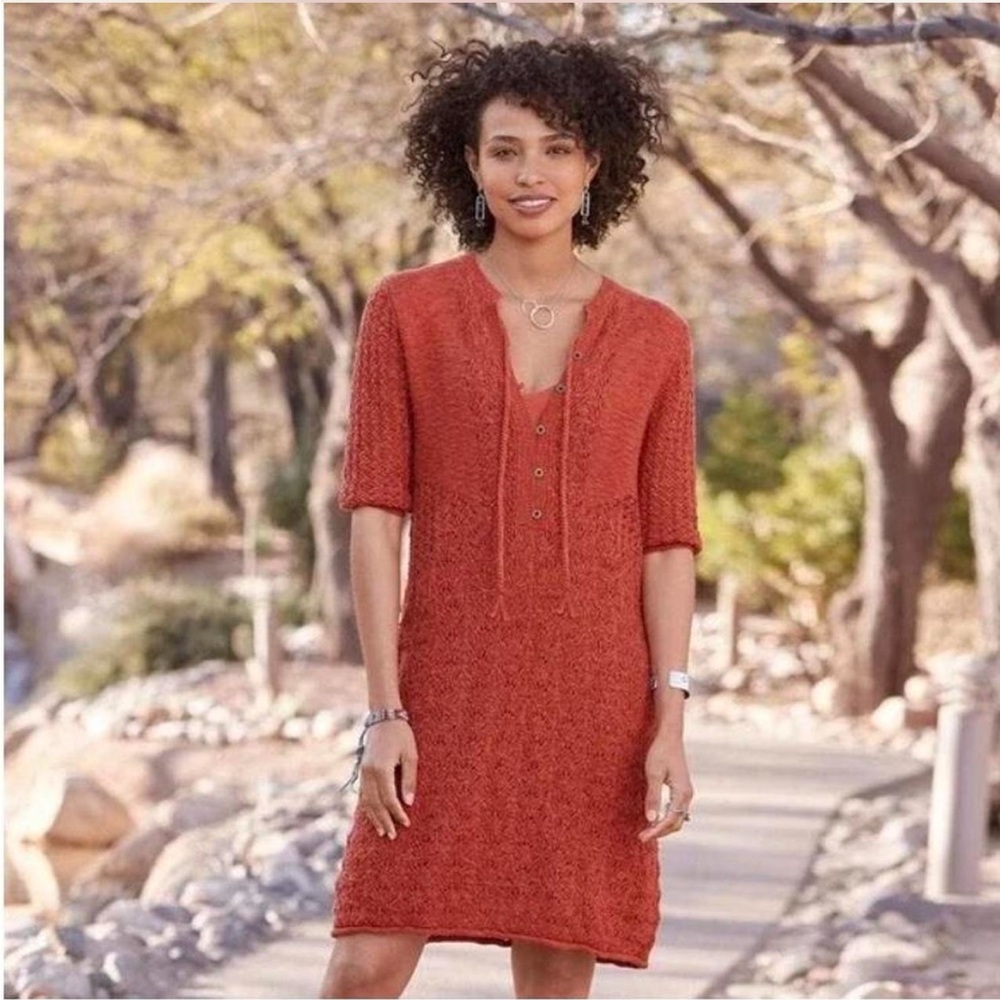 Sundance Terracotta Long Sleeve Dress - Picture 2 of 5